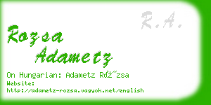 rozsa adametz business card